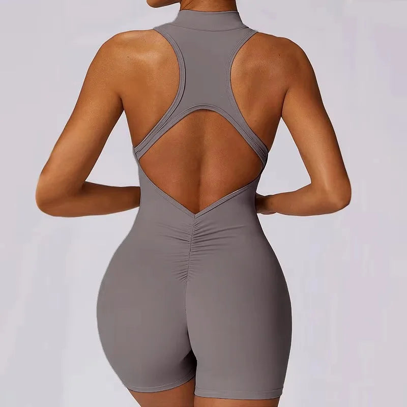 Tuta Fitness con Zip Frontale