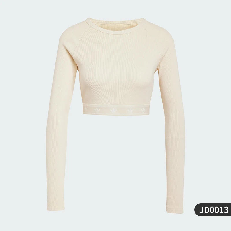 Adidas ufficiale genuine tre strisce da donna casual corto aderente manica lunga JD0013