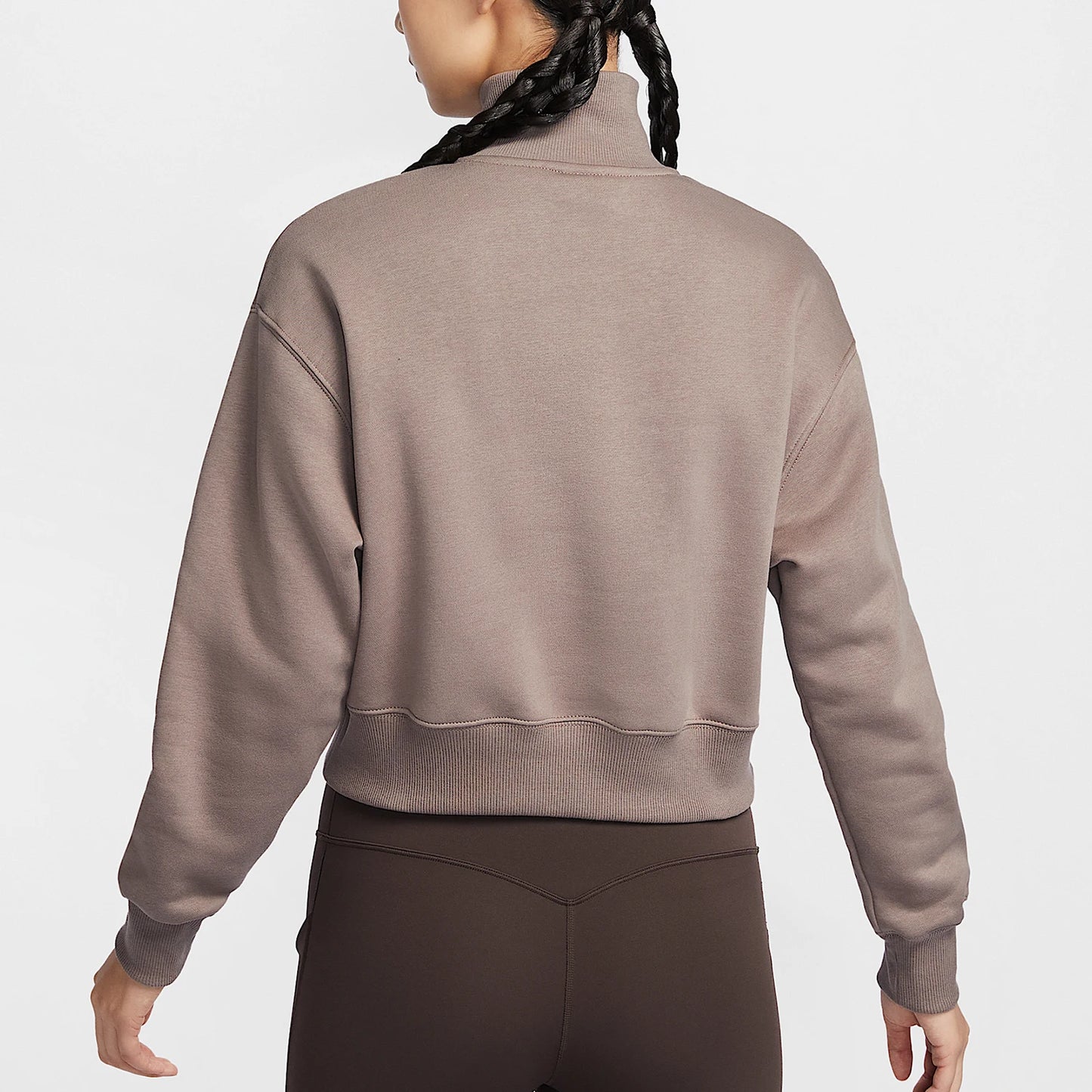 Felpa sportiva in pile corta con mezza zip ufficiale Nike New da donna DQ5768-233