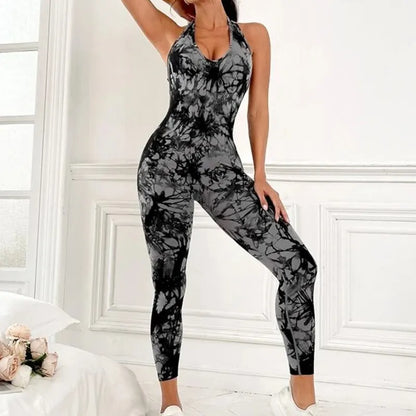 Tuta intera fitness senza maniche da donna