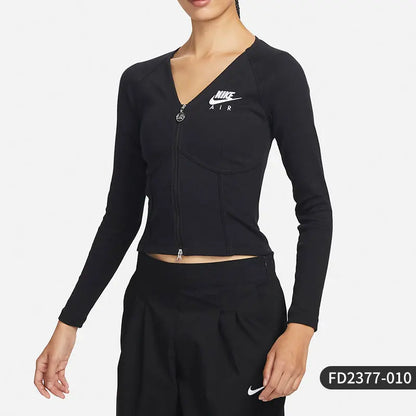 Felpa Nike ufficiale authentica Sportswear da donna a maniche lunghe con zip sul davanti FD2377-010