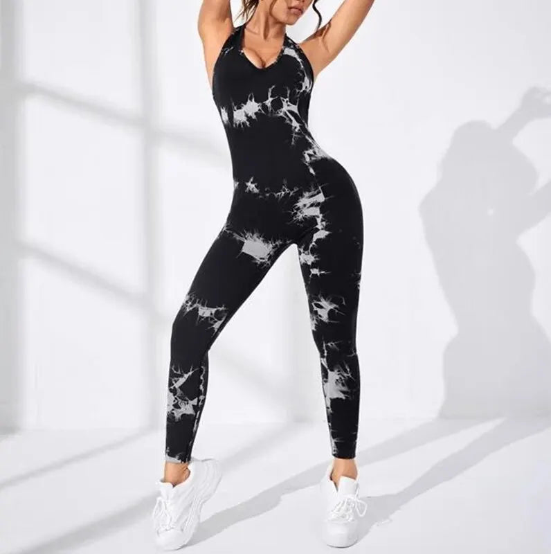 Tuta intera fitness senza maniche da donna