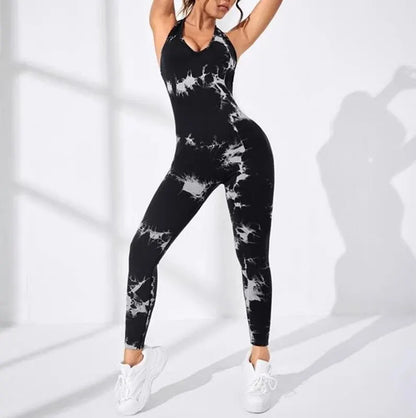 Tuta intera fitness senza maniche da donna