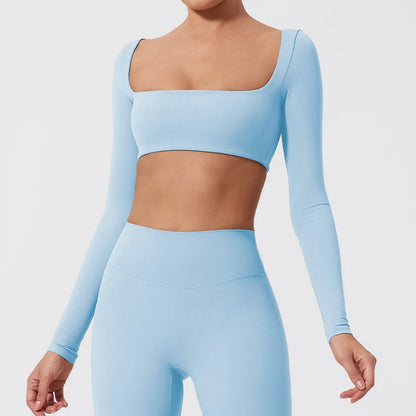 Top Sportivo Donna Push-Up a Maniche Lunghe