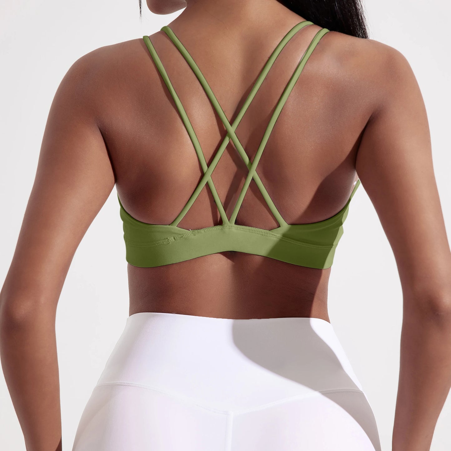 Reggiseno sportivo incrociato con imbottitura