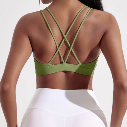 Reggiseno sportivo incrociato con imbottitura