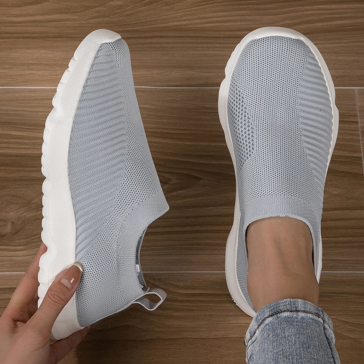 Sneakers in Mesh da Donna – Comfort Slip On