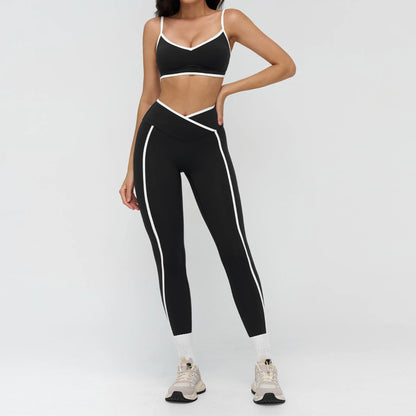 Completo fitness premium a 2 pezzi | Top sportivo e leggings a vita alta