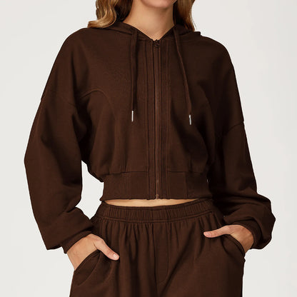 Cappotto da donna con cappuccio fitness a maniche lunghe da yoga Giacche sportive Camicie da allenamento per race Giacche sportive da allenamento per lecture femminile Abbigliamento sportivo