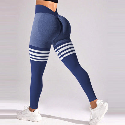 Leggings Donna Premium a Vita Alta con Scollo a V e Effetto Scrunch