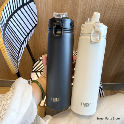 Borraccia Termica in Acciaio Inox 750 ml con Cannuccia