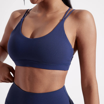 Reggiseno sportivo incrociato con imbottitura