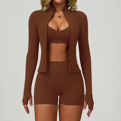 Completo Fitness 3 Pezzi Donna Vita Alta