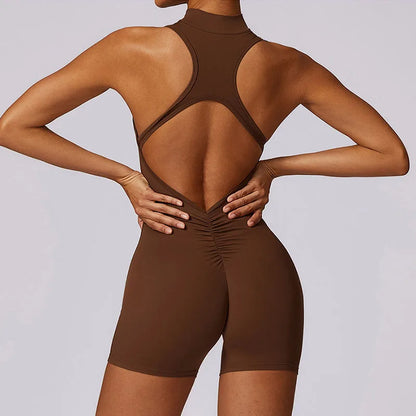 Tuta Fitness con Zip Frontale