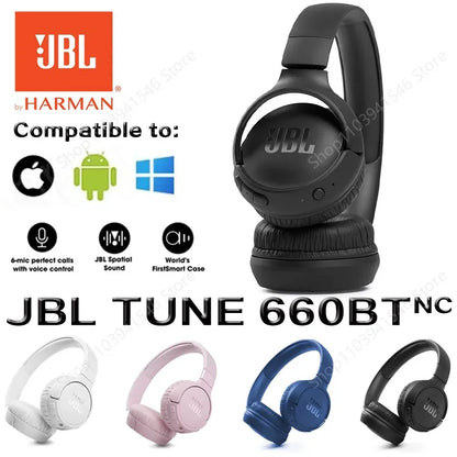 Cuffie On-Ear wireless originali JBL Tune 660NC Auricolari Bluetooth con cancellazione del rumore Cuffie sportive da gioco Vivavoce T660NC
