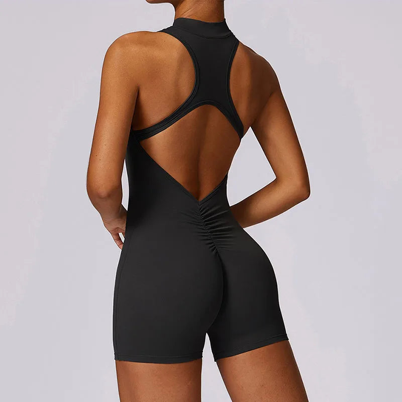 Tuta Fitness con Zip Frontale
