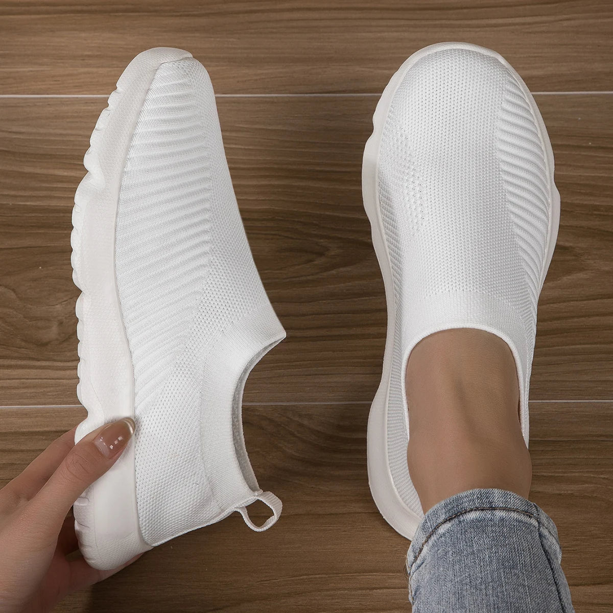 Sneakers in Mesh da Donna – Comfort Slip On