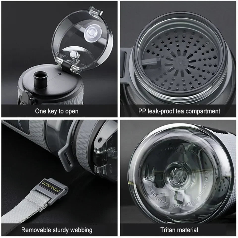 Bottiglie d'acqua sportive BPA gratuito portatile a prova di perdite a prova di caduta Bollitore da viaggio esterno di grande capacità Bottiglia d'acqua per bevande in plastica