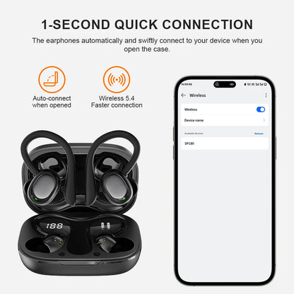 Cuffie True Wireless originali Sony SP180 Auricolari Bluetooth Cuffie con gancio per l'orecchio Cuffie per musica sportiva HiFi con microfono