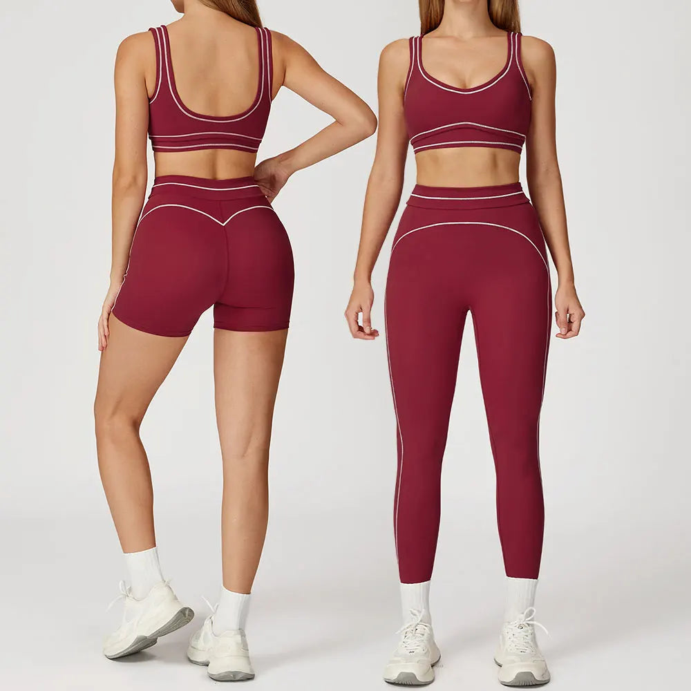 Tuta da yoga Tuta da donna Reggiseno sportivo Legging a vita alta Pantaloncini Lezione completa Fitness Corsa Abbigliamento da allenamento Push Up Abbigliamento sportivo