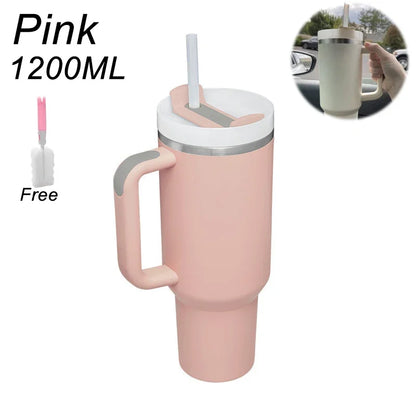 Bicchiere isolato con manico cannuccia tazza sottovuoto in acciaio inossidabile da 1200ml Quencher 2.0 tazza termica per bevande al caffè caldo e freddo