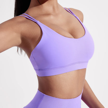 Reggiseno sportivo incrociato con imbottitura