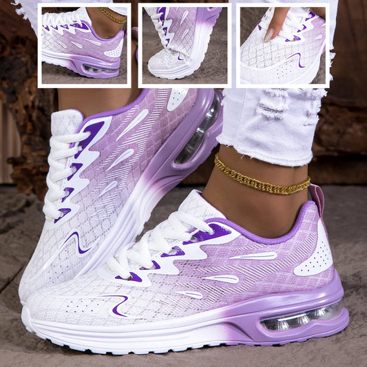 Sneaker Passeggio scarpa da donna Moda da donna Cuscino d'aria Mesh Traspirante Scarpe da tennis sportive Suola con cuscino d'aria Parte superiore della scarpa sfumata