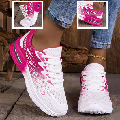 Sneaker Passeggio scarpa da donna Moda da donna Cuscino d'aria Mesh Traspirante Scarpe da tennis sportive Suola con cuscino d'aria Parte superiore della scarpa sfumata