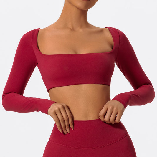 Top Sportivo Donna Push-Up a Maniche Lunghe