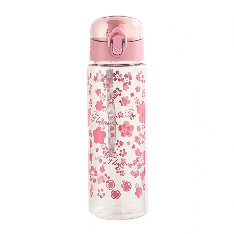 Borraccia sportiva trasparente da 780 ml con margherita