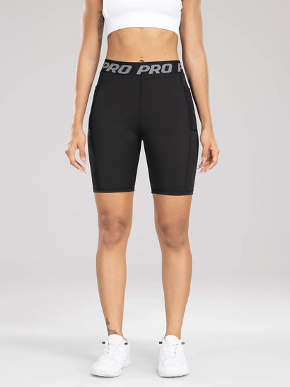 Pantaloncini fitness da donna push-up con tasca laterale
