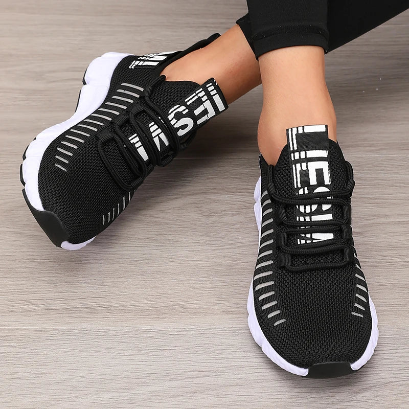 Scarpe sportive da donna Mesh Leggero Morbid sweat Cintura da jogging Traspirante Moda Sport Walking Scarpe casual da tennis basse per uomo