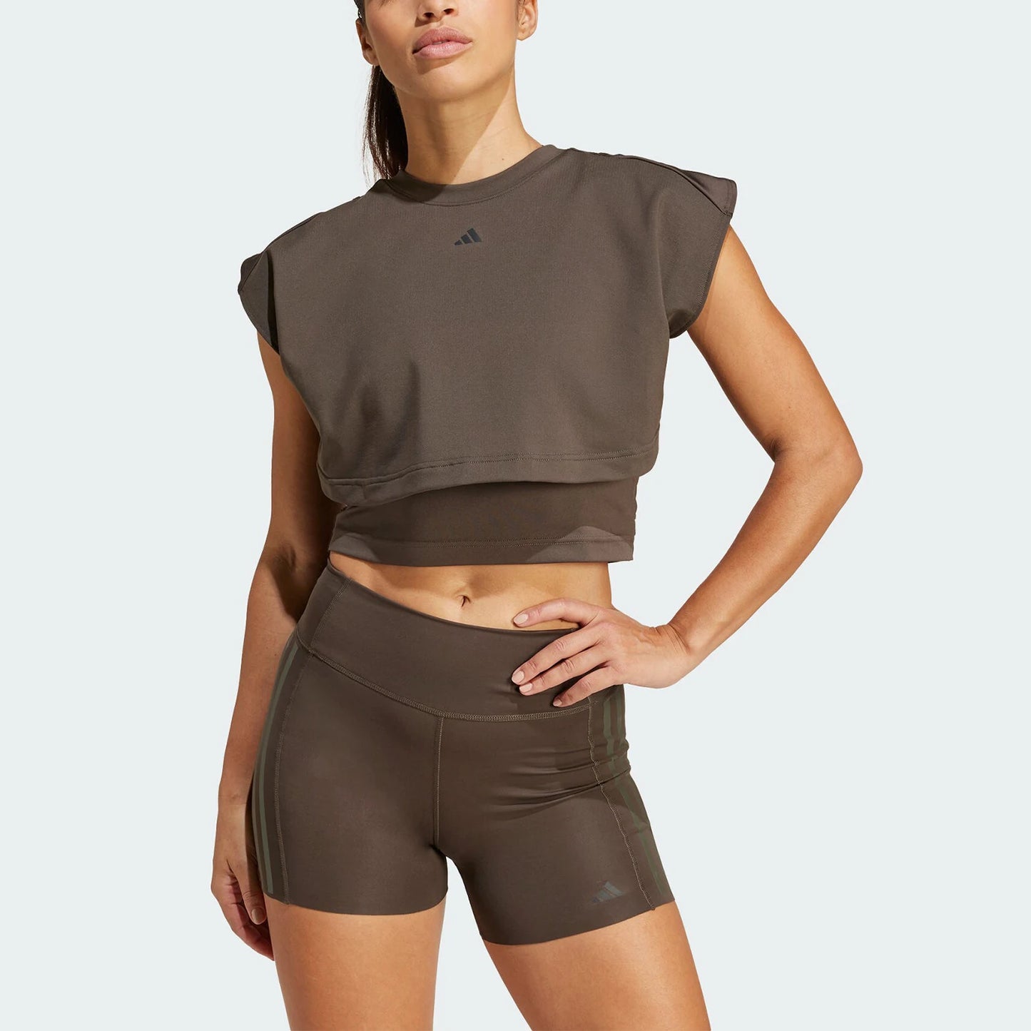 Adidas ufficiale autentico POWER BOXY TK manica corte sportiva fitness da donna IW3187