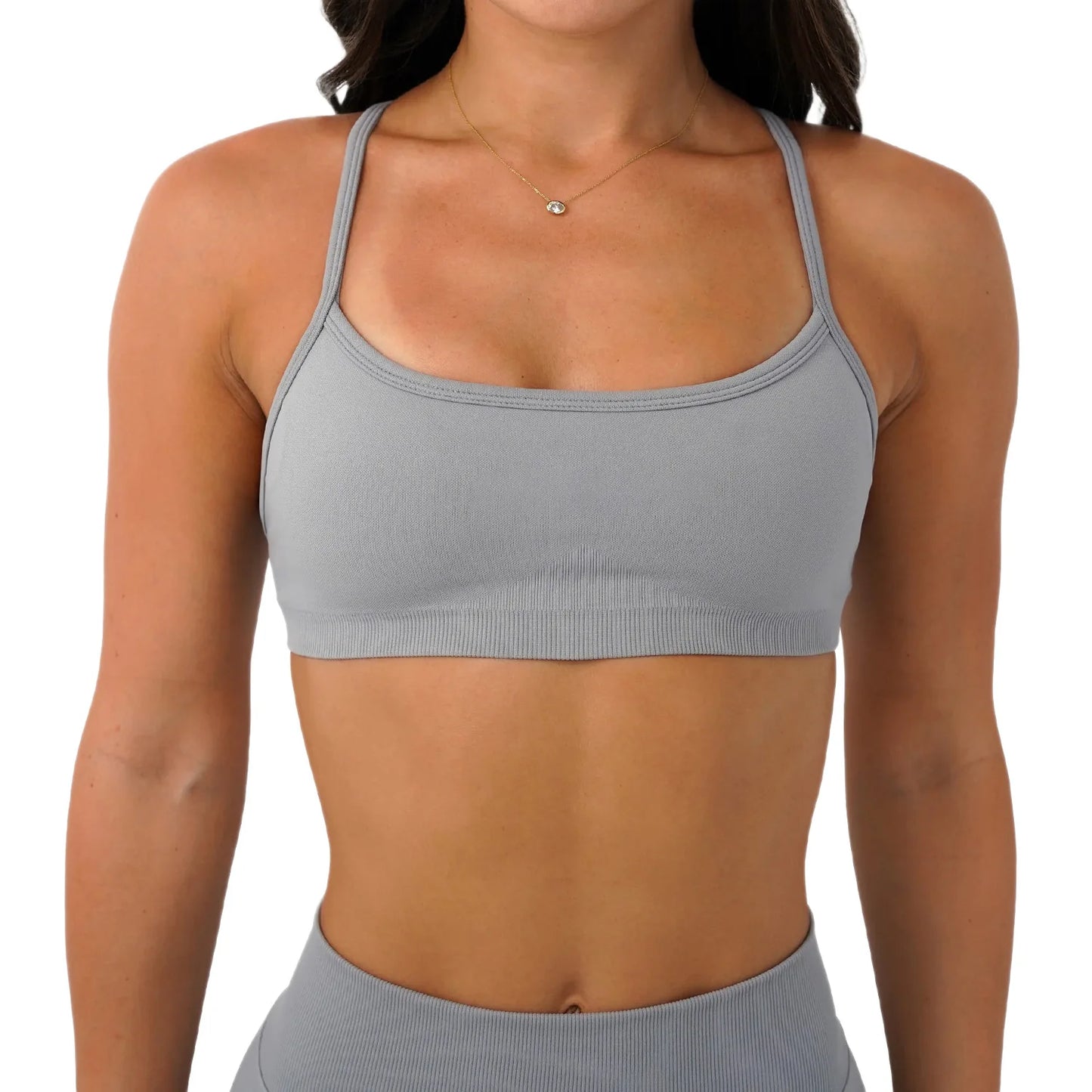 Soutien-gorge yoga senza cuciture con spalline convertibili