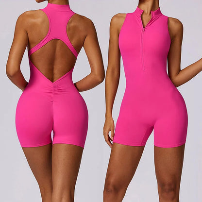 Tuta Fitness con Zip Frontale