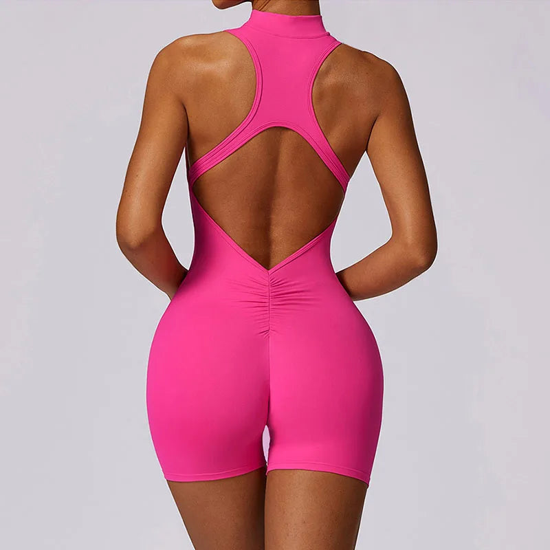 Tuta Fitness con Zip Frontale