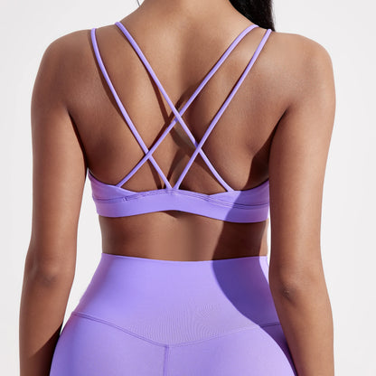Reggiseno sportivo incrociato con imbottitura