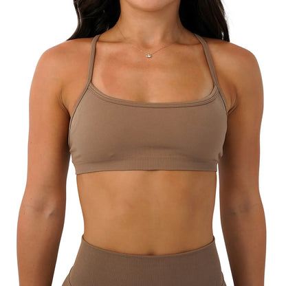 Soutien-gorge yoga senza cuciture con spalline convertibili