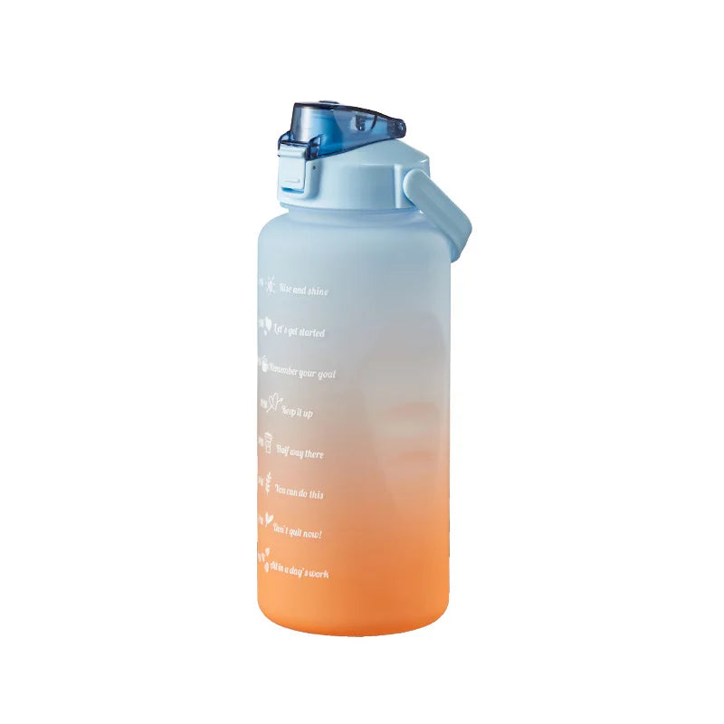 Borraccia sportiva 2L con cannuccia e indicatore del tempo