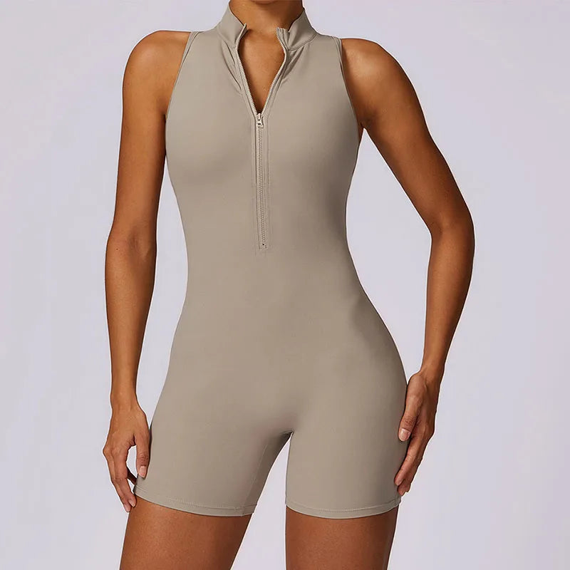 Tuta Fitness con Zip Frontale