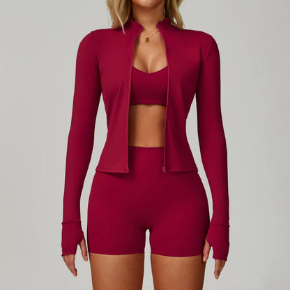 Completo Fitness 3 Pezzi Donna Vita Alta
