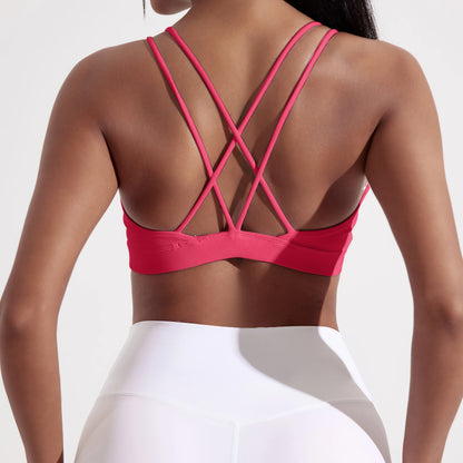 Reggiseno sportivo incrociato con imbottitura