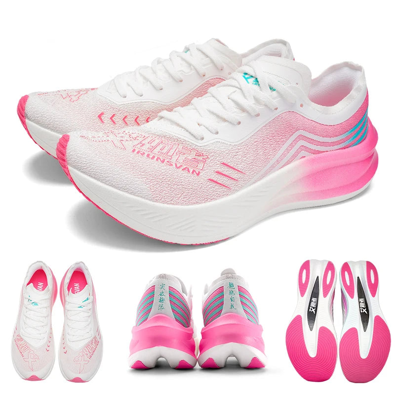 IRUNSVAN 1.0 scarpe da corsa ammortizzanti traspiranti per maratona con piastra in carbonio a palmo pieno di nylon per allenamento sportivo professionale