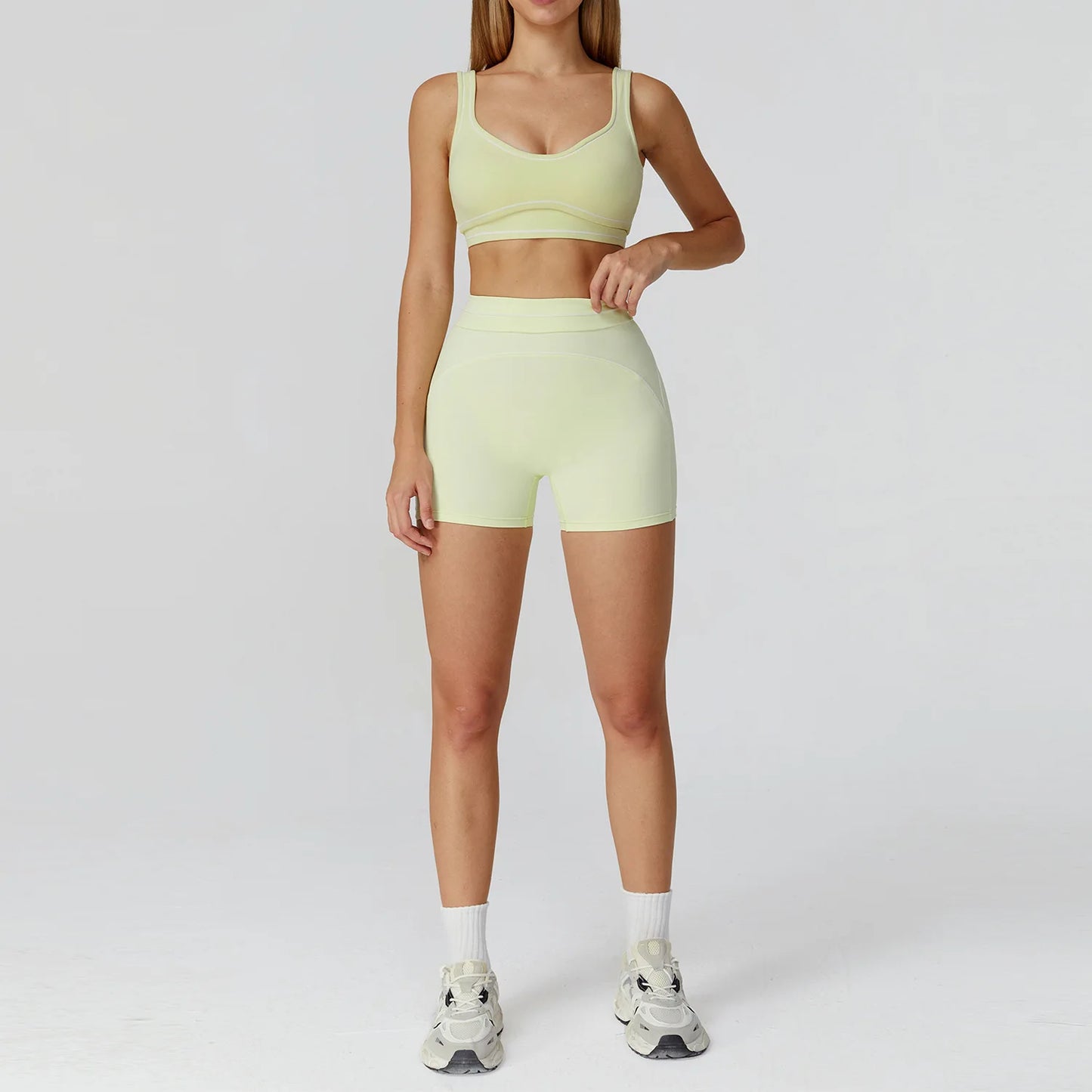 Tuta da yoga Tuta da donna Reggiseno sportivo Legging a vita alta Pantaloncini Lezione completa Fitness Corsa Abbigliamento da allenamento Push Up Abbigliamento sportivo