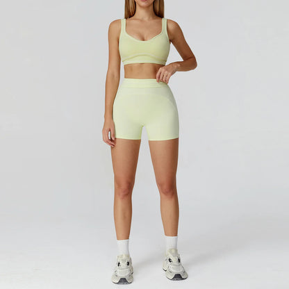 Tuta da yoga Tuta da donna Reggiseno sportivo Legging a vita alta Pantaloncini Lezione completa Fitness Corsa Abbigliamento da allenamento Push Up Abbigliamento sportivo