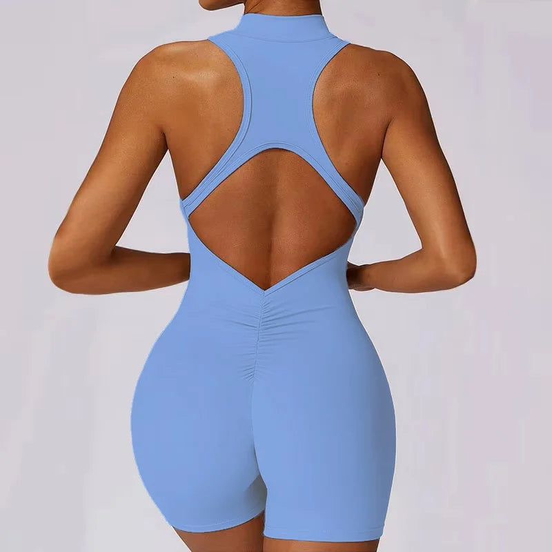Tuta Fitness con Zip Frontale