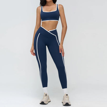 Completo fitness premium a 2 pezzi | Top sportivo e leggings a vita alta