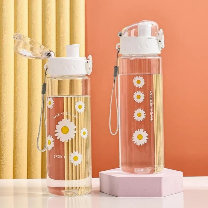 Borraccia sportiva trasparente da 780 ml con margherita