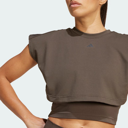 Adidas ufficiale autentico POWER BOXY TK manica corte sportiva fitness da donna IW3187