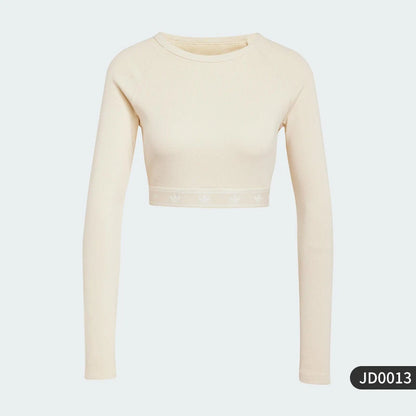 Adidas ufficiale genuine tre strisce da donna casual corto aderente manica lunga JD0013